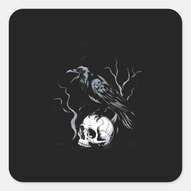 Crow F-Caw-F Funny Bird Saying Humor Meme Desin Quadratischer Aufkleber (Vorderseite)