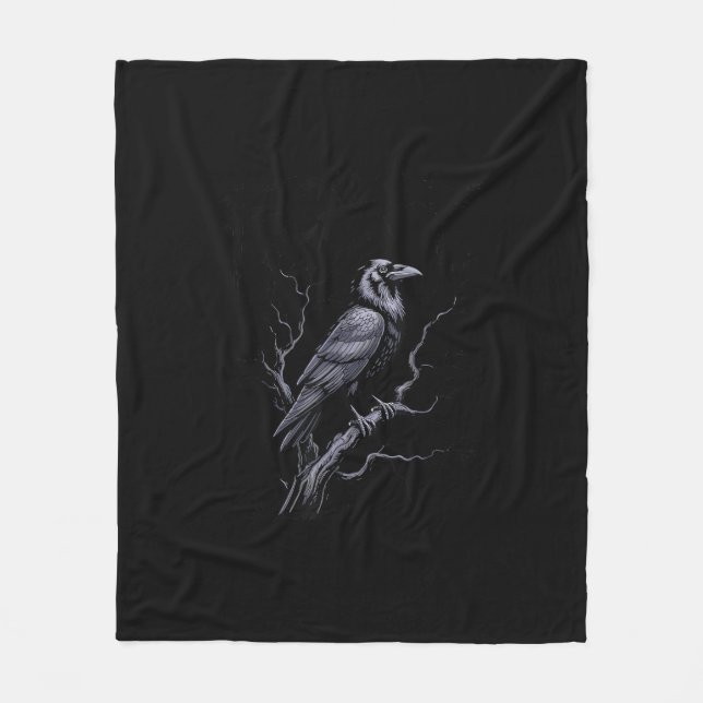 Crow F-Caw-F Funny Bird Saying Humor Meme Fleecedecke (Vorderseite)