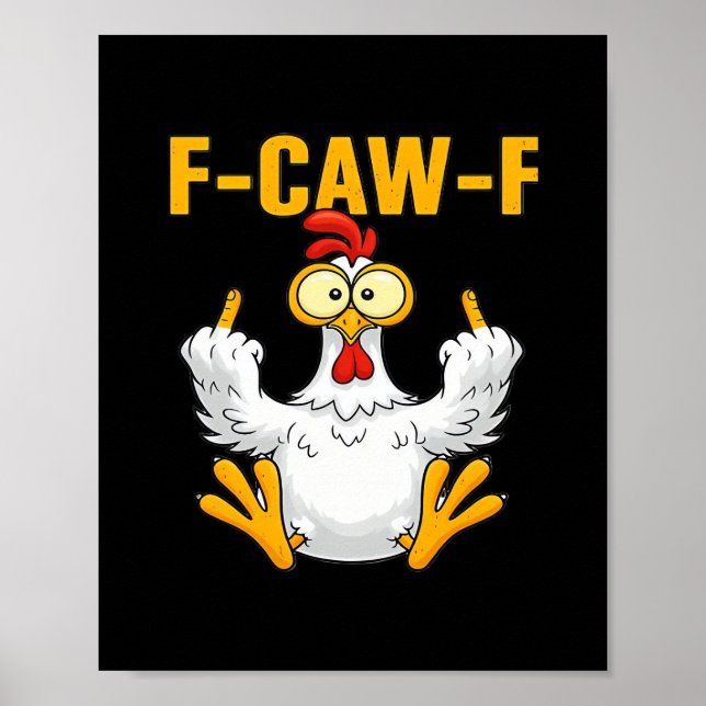 Crow F-Caw-F Funny Humor Gothic Poster (Vorne)