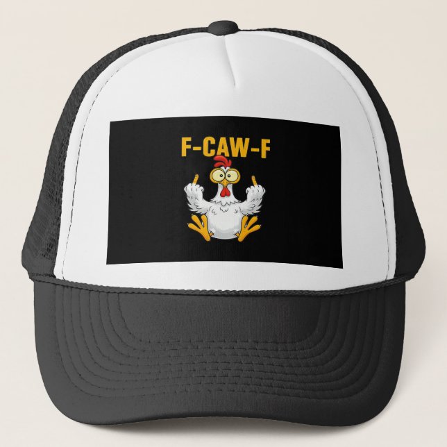 Crow F-Caw-F Funny Humor Gothic Truckerkappe (Vorderseite)