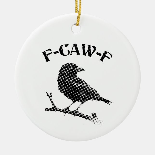 Crow F-CAW-F Halloween Keramik Ornament (Vorne)
