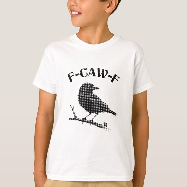 Crow F-CAW-F Halloween Minimalistisch T-Shirt (Vorderseite)