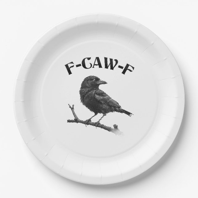 Crow F-CAW-F Halloween Pappteller (Vorderseite)