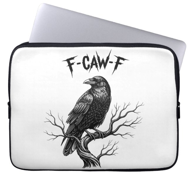 Crow - F-Caw-F Laptopschutzhülle (Vorderseite)
