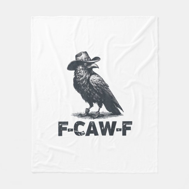 Crow F-Caw-F Retro Crow Lover Fleecedecke (Vorderseite)