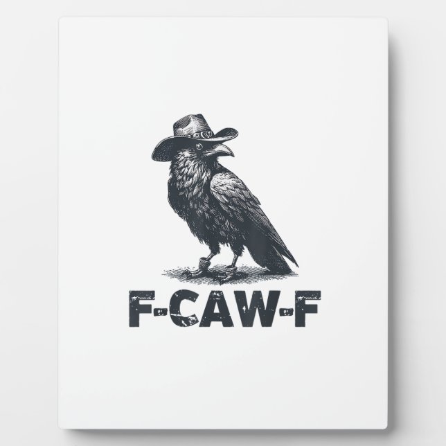 Crow F-Caw-F Retro Crow Lover Fotoplatte (Vorderseite)