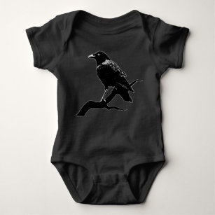 Crow (for dark backgrounds) baby strampler