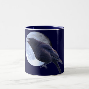 Crow & Full Moon Wildlife Lover Tasse
