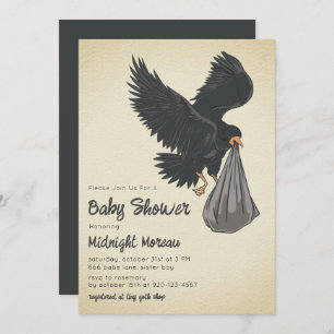 Crow Gothic Baby Shower Einladung