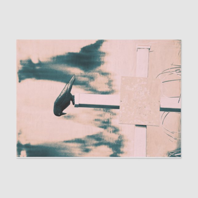 Crow Gothic Beige Green Art Decoupage Seidenpapier (Vorderseite)