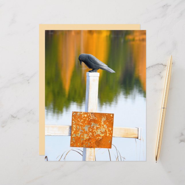 Crow Gothic Herbst Orange Decoupage (Vorderseite/Rückseite Beispiel)