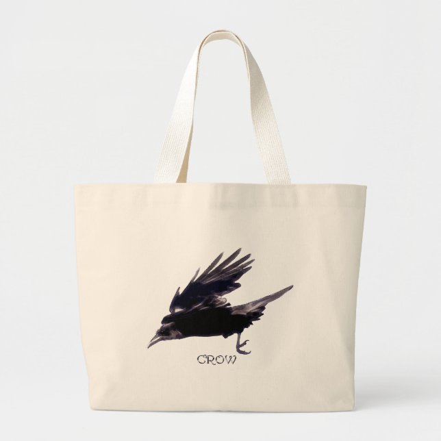 CROW Grocery Tote Bag Jumbo Stoffbeutel (Vorne)