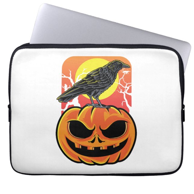 Crow Halloween Bird Watcher-Geschenk Laptopschutzhülle (Vorderseite)