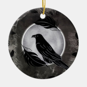 Crow Halloween Keramik Ornament