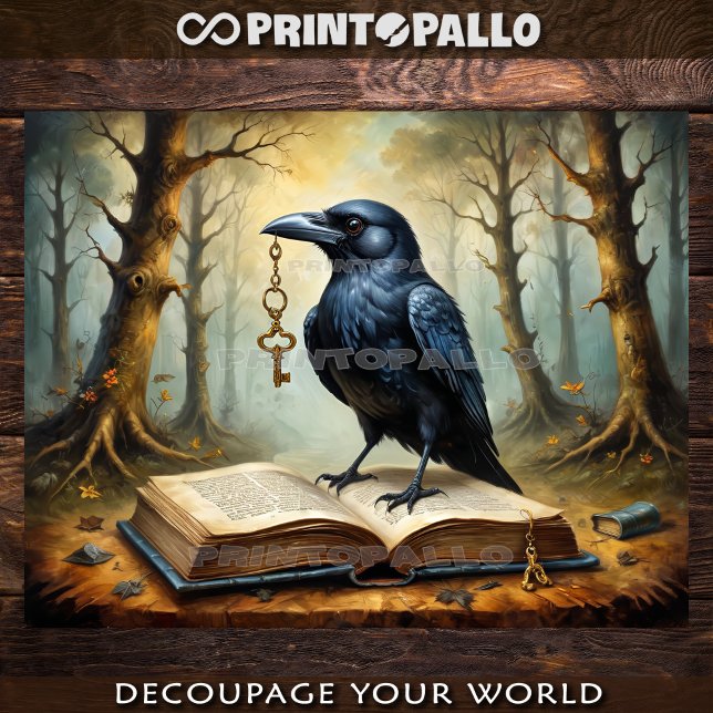 Crow has the key (to fantasy world!) - Decoupage Geschenkpapier Set (Von Creator hochgeladen)