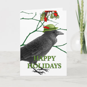 Crow Holiday Grußkarte Feiertagskarte