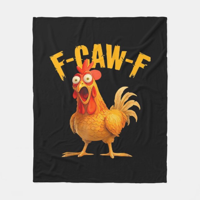 Crow Humor F-Caw-F Gothic Funny Retro Cool Fleecedecke (Vorderseite)