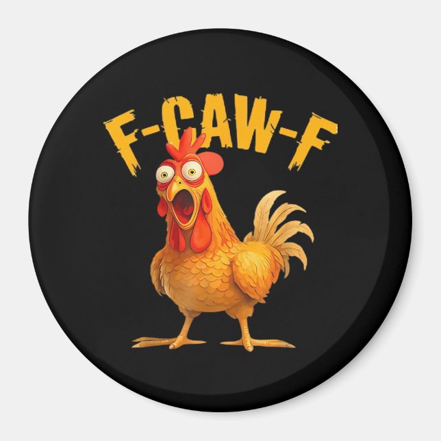 Crow Humor F-Caw-F Gothic Funny Retro Cool Magnet (Vorne)