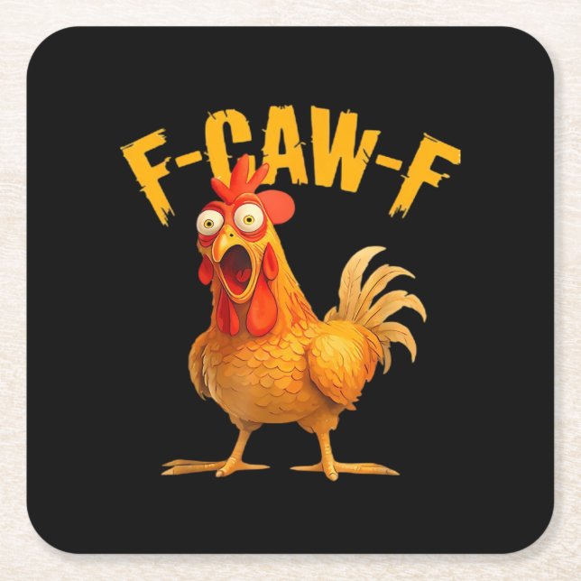Crow Humor F-Caw-F Gothic Funny Retro Cool Rechteckiger Pappuntersetzer (Vorderseite)