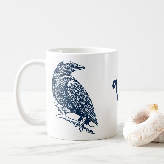 Crow Illustration-Tasse Kaffeetasse (Mit Donut)