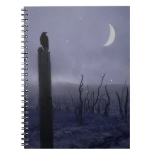 Crow in einer Lila Dystopie Notizblock