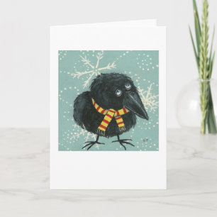 Crow in the Snow Feiertagskarte