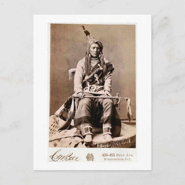 Crow Indian 1880 Postkarte (Vorderseite)