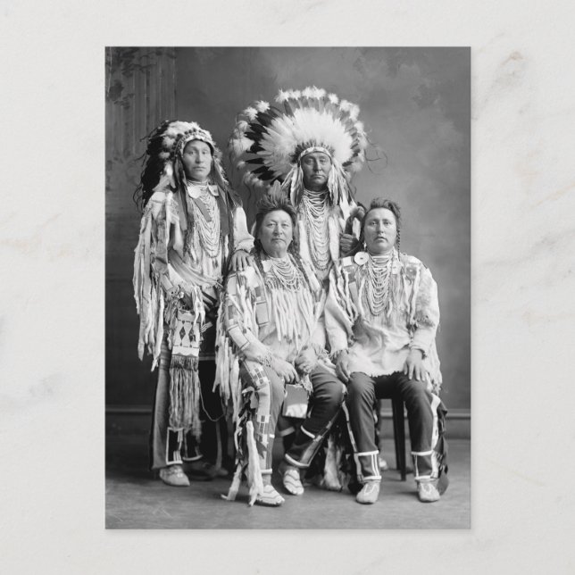 Crow Indian Group Portrait, Anfang der 1900er Jahr Postkarte (Vorderseite)