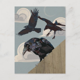 Crow-Invasion Postkarte