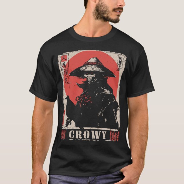 Crow | Japanisch Inspiriert Folklore T-Shirt (Vorderseite)