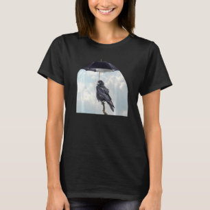 Crow mit Umbrella Crow Raven Blackbird Ornit T-Shirt
