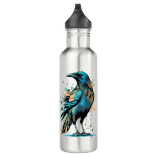 Crow Mystic - Black Raven Water Flasche Edelstahlflasche