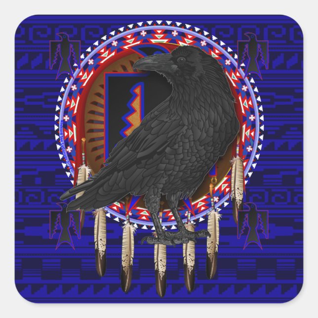 Crow Native American Sticker Design (Vorderseite)