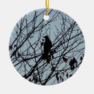 Crow-Ornament Keramikornament