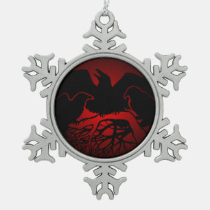 Crow-Ornament-Rabe / Crow-Dekorationsgeschenk Schneeflocken Zinn-Ornament