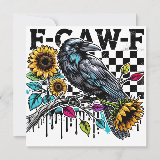 Crow Raven F-CAW-F Funny Halloween (Vorderseite)