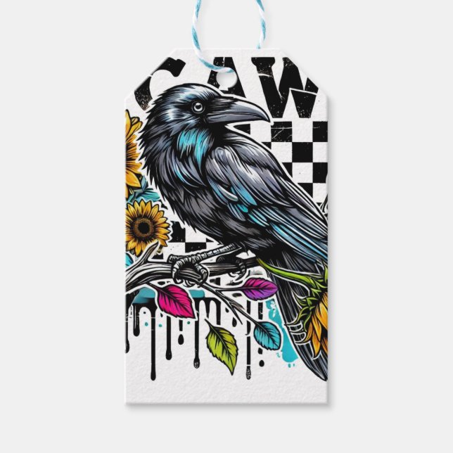 Crow Raven F-CAW-F Funny Halloween Geschenkanhänger (Vorderseite)