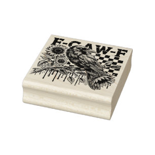 Crow Raven F-CAW-F Funny Halloween Gummistempel