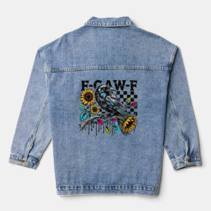 Crow Raven F-CAW-F Funny Halloween Jeansjacke