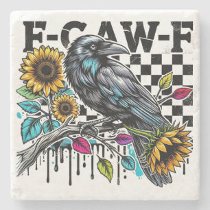 Crow Raven F-CAW-F Funny Halloween Steinuntersetzer