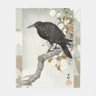 Crow Raven Koson Japanese Bird Fleecedecke