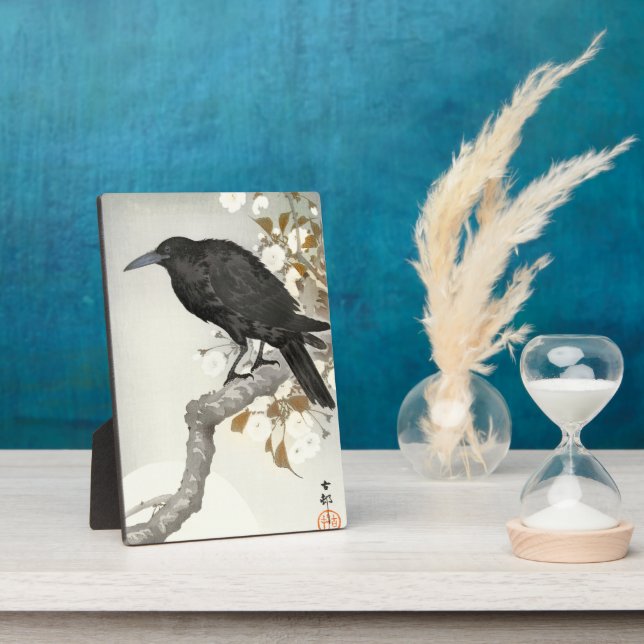 Crow Raven Koson Japanese Bird Fotoplatte (Seite)