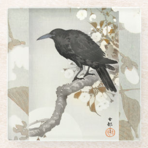 Crow Raven Koson Japanese Bird Glasuntersetzer