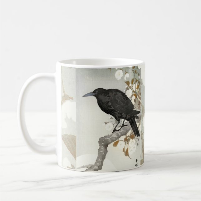 Crow Raven Koson Japanese Bird Kaffeetasse (Links)