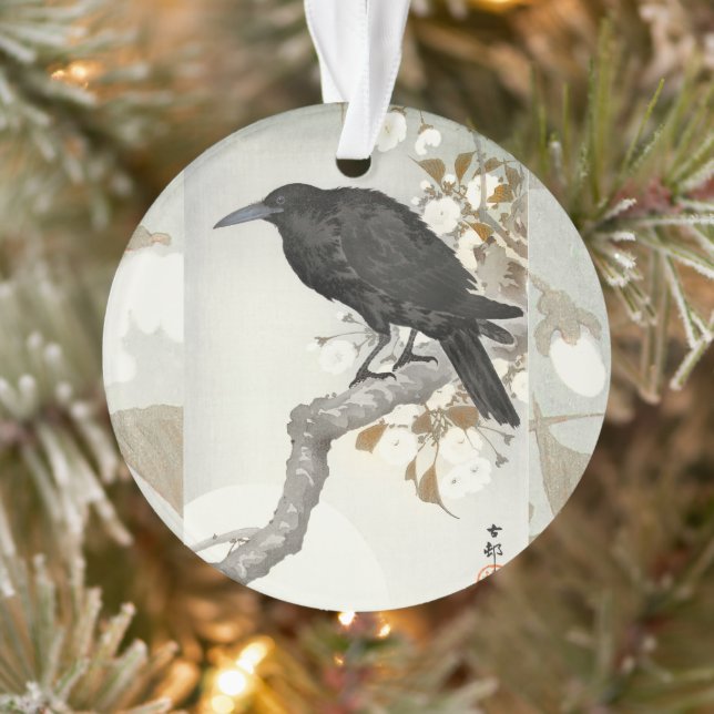 Crow Raven Koson Japanese Bird Ornament (Baum)