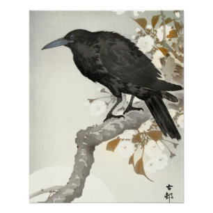 Crow Raven Koson Japanese Bird Poster