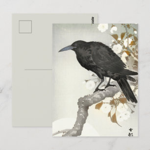 Crow Raven Koson Japanese Bird Postkarte