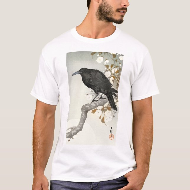 Crow Raven Koson Japanese Bird T-Shirt (Vorderseite)