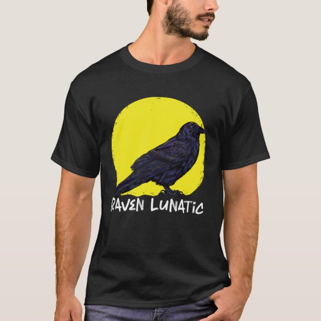 Crow Raven Moon Lunar Lunatic Crow Fan Crow Animal T-Shirt (Vorderseite)