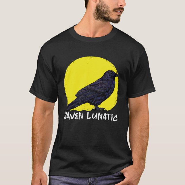 Crow Raven Moon Lunar Lunatic Crow Fan Crow Animal T-Shirt (Vorderseite)